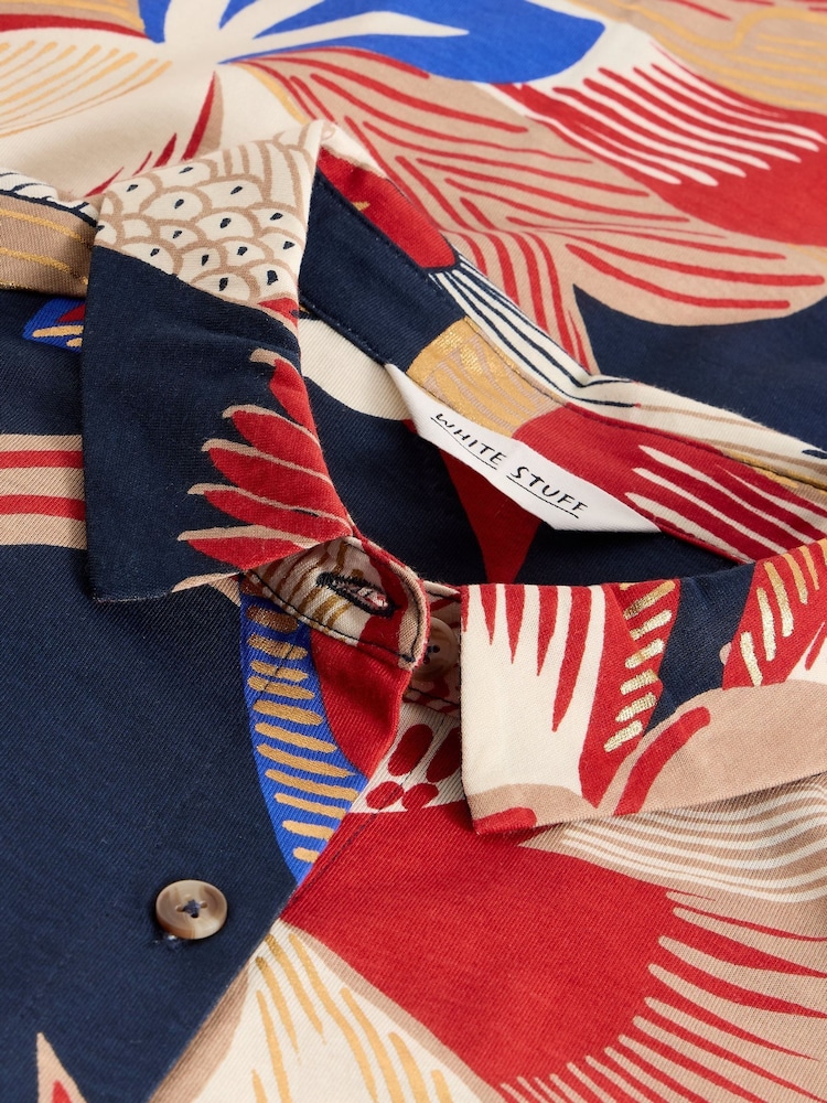 White Stuff Red Rua Jersey Shirt Dress - Image 6 of 6