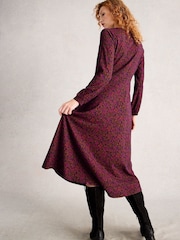 White Stuff Pink Megan Jersey Dress - Image 3 of 6