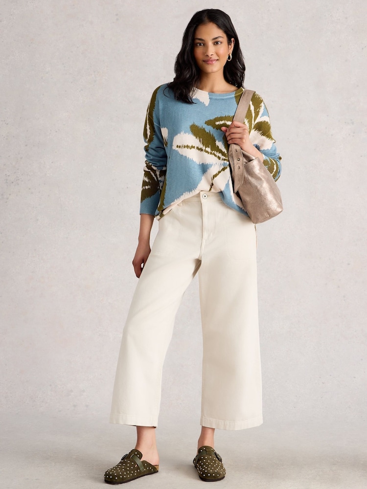 White Stuff Blue Print Jumper - Image 1 of 6