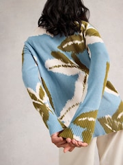 White Stuff Blue Print Jumper - Image 2 of 6