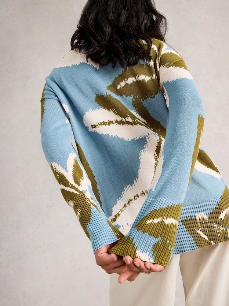 White Stuff Blue Print Jumper - Image 2 of 6