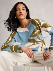 White Stuff Blue Print Jumper - Image 3 of 6