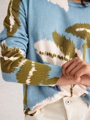 White Stuff Blue Print Jumper - Image 4 of 6