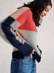 White Stuff Grey Mary Colourblock Jumper - Image 2 of 6