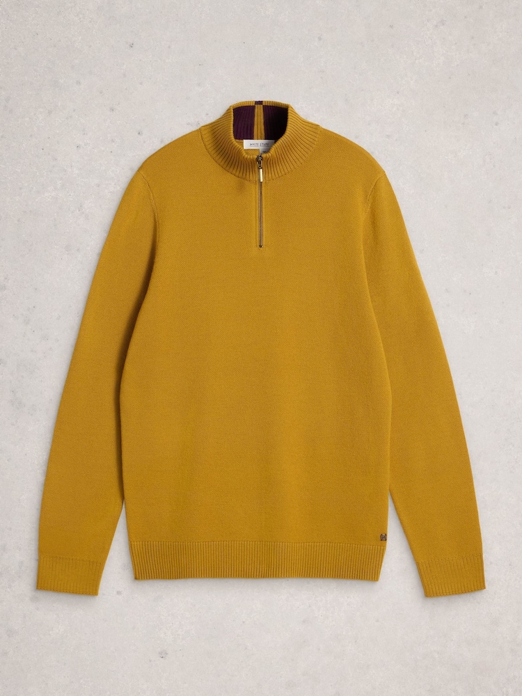 White Stuff Yellow Newport Merino Funnel Jumper - Image 1 of 2