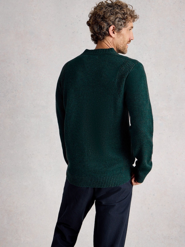 White Stuff Green Milton Lambswool Henley Jumper - Image 2 of 6 White Stuff Green Milton Lambswool Henley Jumper - Image 2 of 6