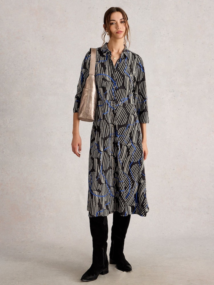 White Stuff Black Rua Jersey Shirt Dress - Image 1 of 6 White Stuff Black Rua Jersey Shirt Dress - Image 1 of 6