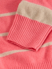 White Stuff Red Stripe Crew Cashmere Jumper - Image 6 of 6