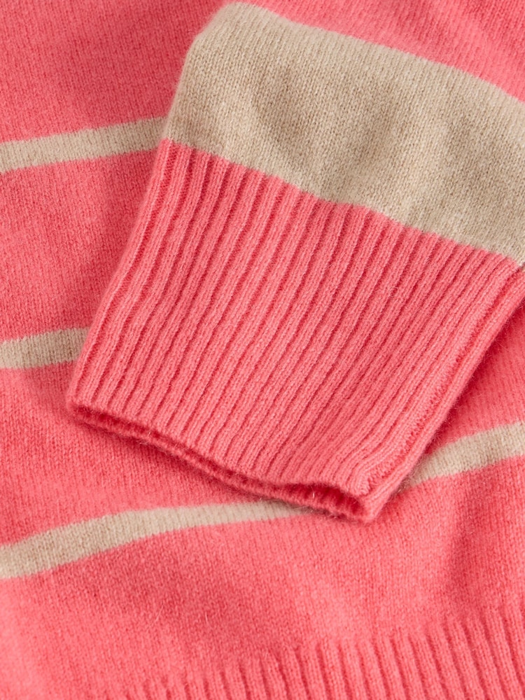White Stuff Red Stripe Crew Cashmere Jumper - Image 6 of 6
