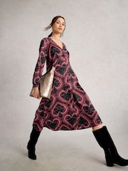 White Stuff Black Megan Sparkle Jersey Dress - Image 3 of 6