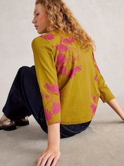 White Stuff Yellow Nelly 3/4 Sleeve T-Shirt - Image 3 of 6