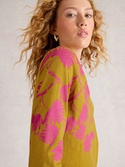 White Stuff Yellow Nelly 3/4 Sleeve T-Shirt - Image 4 of 6