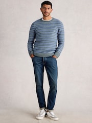 White Stuff Blue Stripe Crew Neck Jumper - Image 3 of 6
