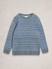 White Stuff Blue Stripe Crew Neck Jumper - Image 5 of 6