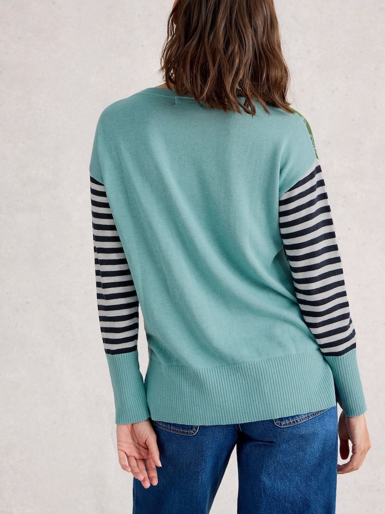 White Stuff Green Print Jumper - Image 2 of 6