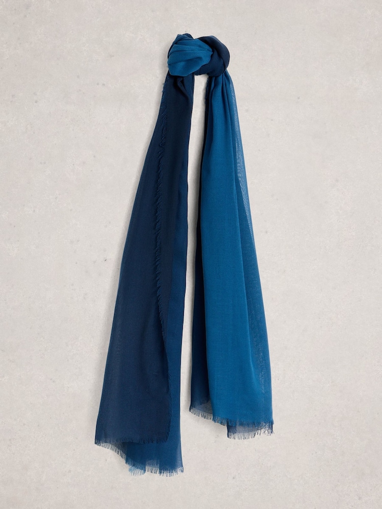 White Stuff Blue Penny Plain Oversized Scarf - Image 1 of 2
