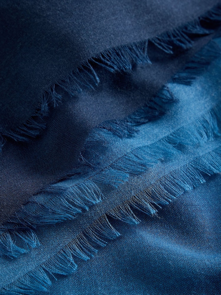 White Stuff Blue Penny Plain Oversized Scarf - Image 2 of 2