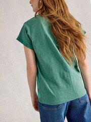 White Stuff Green Nelly Notch Neck T-Shirt - Image 4 of 6