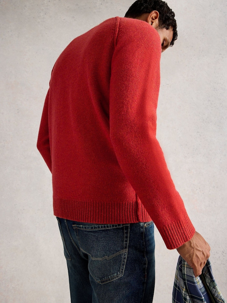 White Stuff Orange Milton Lambswool Mock Neck Jumper - Image 2 of 6
