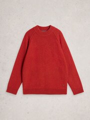 White Stuff Orange Milton Lambswool Mock Neck Jumper - Image 5 of 6