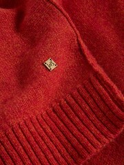 White Stuff Orange Milton Lambswool Mock Neck Jumper - Image 6 of 6