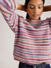 White Stuff Pink Suzanna Spacedye Jumper - Image 4 of 6