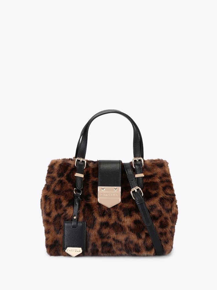 Carvela Black Maria Mini Faux Fur Bag - Image 1 of 4