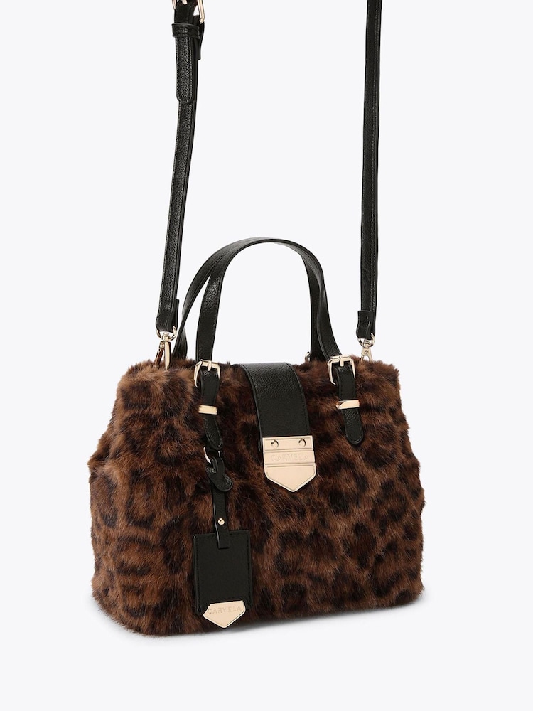 Carvela Black Maria Mini Faux Fur Bag - Image 2 of 4