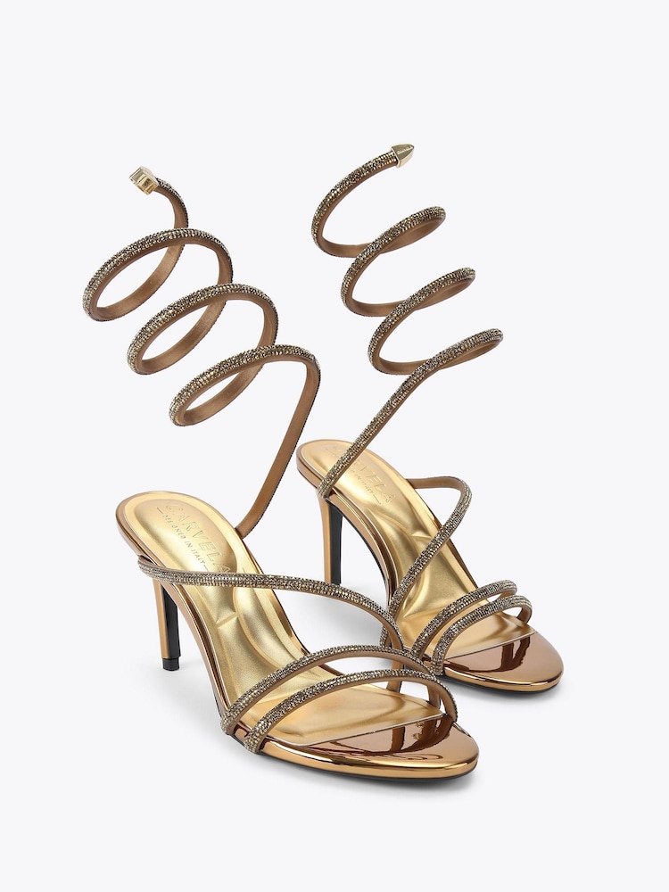 Carvela Gold Gold Spiral 80 Sandals - Image 2 of 4 Carvela Gold Gold Spiral 80 Sandals - Image 2 of 4