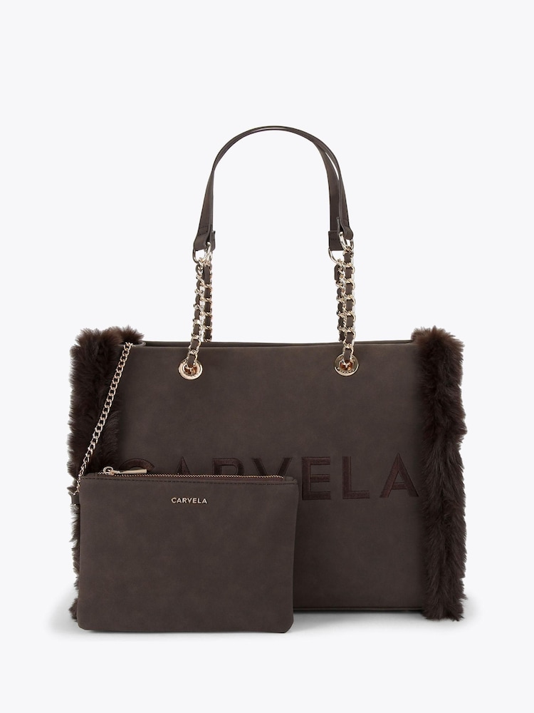 Carvela Frame Fur Brown Tote Bag - Image 1 of 4