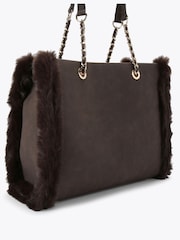 Carvela Frame Fur Brown Tote Bag - Image 3 of 4