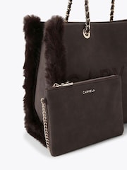 Carvela Frame Fur Brown Tote Bag - Image 4 of 4