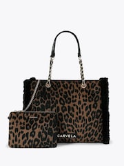 Carvela Frame Fur Black Tote Bag - Image 1 of 4