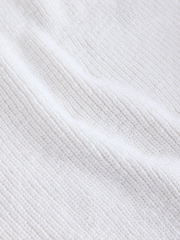 White/Blue Floral Patched Sleeve Cotton Jumper - Image 7 of 8