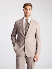 Cream Italian Tailored Fit Wool Cotton Jacket - Image 1 of 4