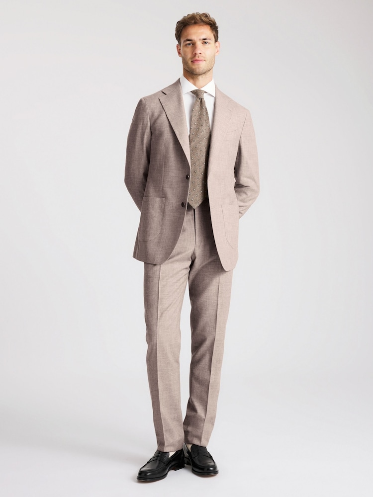 Cream Italian Tailored Fit Wool Cotton Jacket - Image 2 of 4