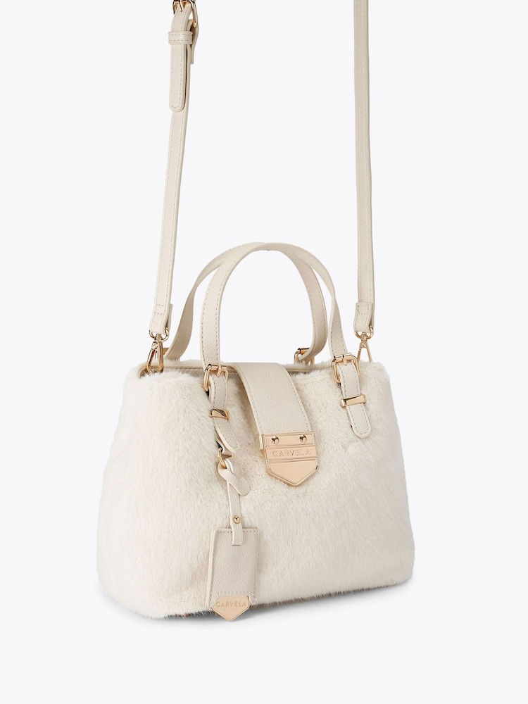 Carvela Maria Mini Fur White Bag - Image 2 of 4