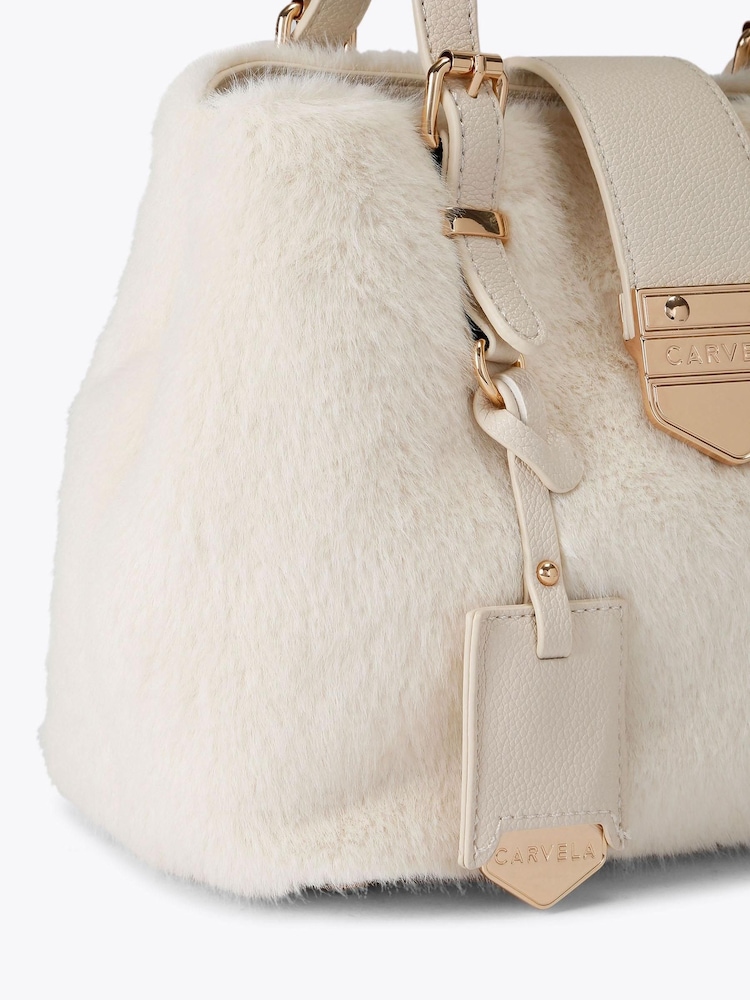 Carvela Maria Mini Fur White Bag - Image 4 of 4