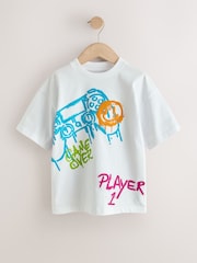 Alb Controller - Mânecă scurtă Graphic Tricou (3-16yrs) - Imaginea 1 din 4