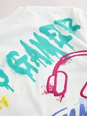 Alb Controller - Mânecă scurtă Graphic Tricou (3-16yrs) - Imaginea 4 din 4