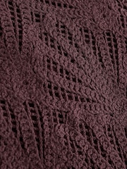 Chocolate Brown Crochet Co-Ord Shell Pattern Bermuda Knee Shorts - Image 7 of 7