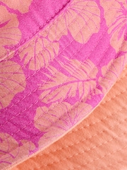 Pink/Purple Hibiscus Printed Bucket Hat (3mths-16yrs) - Image 3 of 4