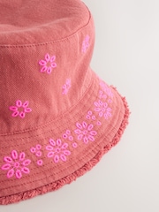 Chocolate Pink Laser Cut Embroidery Bucket Hat (3mths-16yrs) - Image 3 of 3
