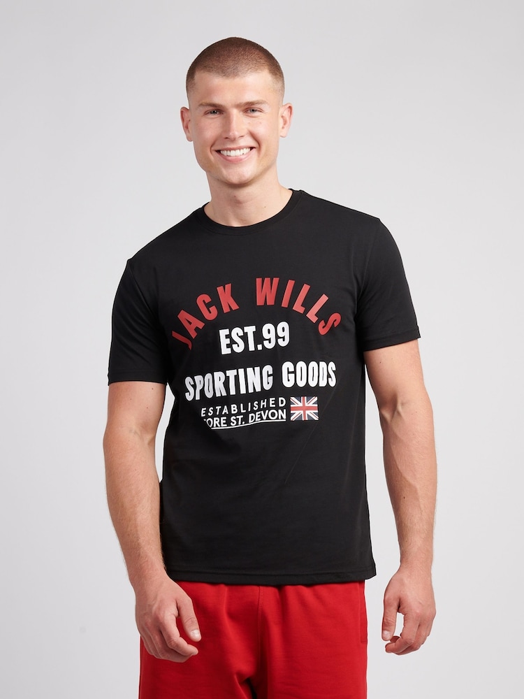 Jack Wills Black Arch Logo T-Shirt - Image 1 of 3 Jack Wills Black Arch Logo T-Shirt - Image 1 of 3