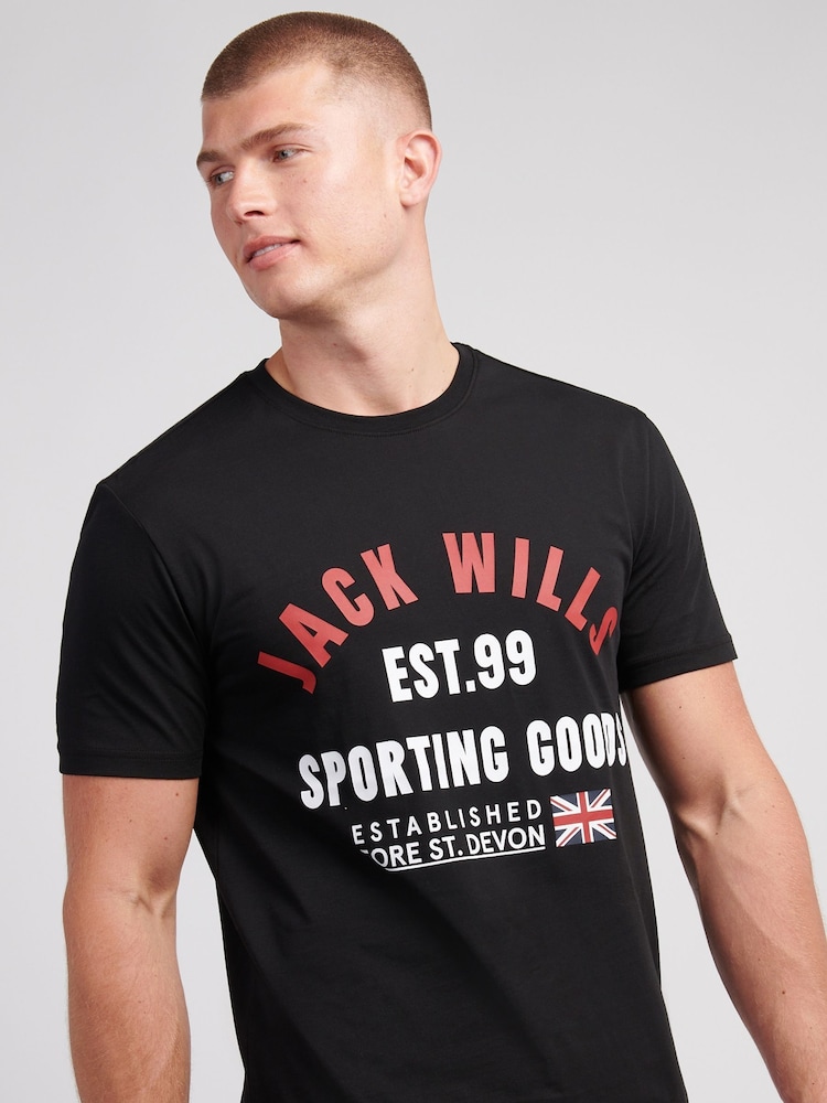 Jack Wills Black Arch Logo T-Shirt - Image 3 of 3 Jack Wills Black Arch Logo T-Shirt - Image 3 of 3