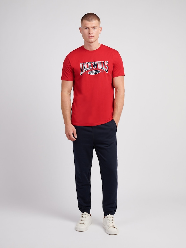 Jack Wills Red Sports Team Graphic T-Shirt - Image 2 of 3 Jack Wills Red Sports Team Graphic T-Shirt - Image 2 of 3