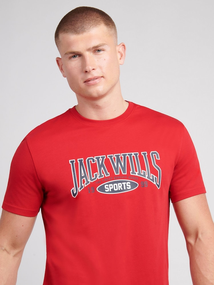 Jack Wills Red Sports Team Graphic T-Shirt - Image 3 of 3 Jack Wills Red Sports Team Graphic T-Shirt - Image 3 of 3