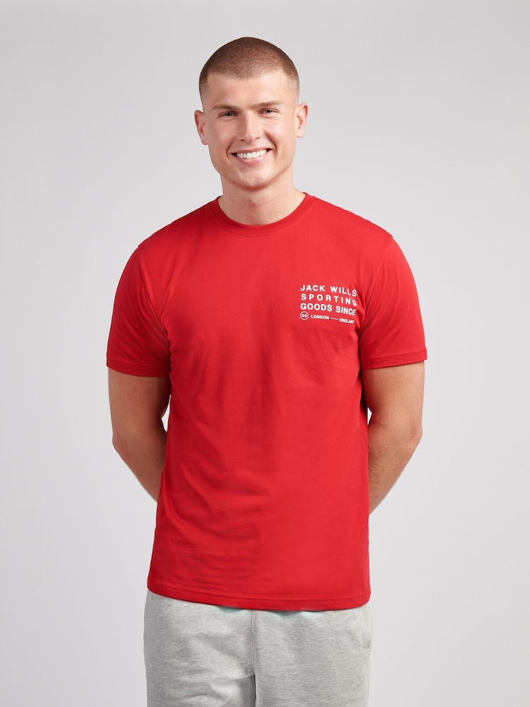 Jack Wills Red Distort SS T-Shirt - Image 1 of 4 Jack Wills Red Distort SS T-Shirt - Image 1 of 4