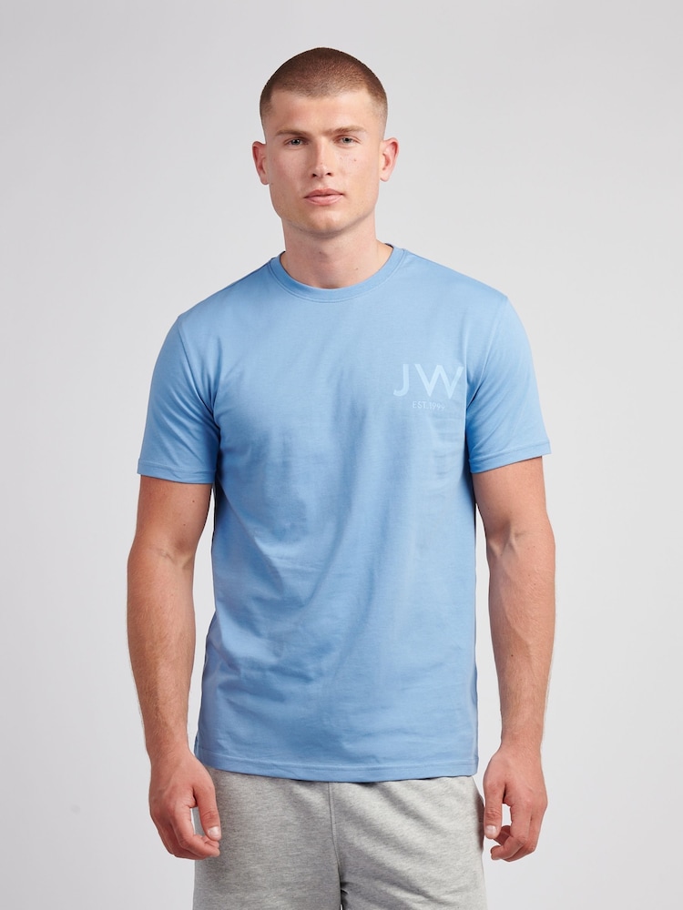 Jack Wills Blue Back Graphic T-Shirt - Image 1 of 4 Jack Wills Blue Back Graphic T-Shirt - Image 1 of 4