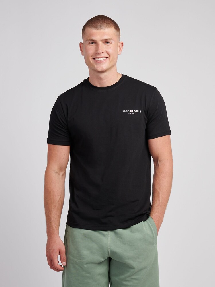 Jack Wills Black Chest Union Flag T-Shirt - Image 1 of 3 Jack Wills Black Chest Union Flag T-Shirt - Image 1 of 3